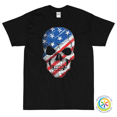 USA Flag Skull Unisex T-Shirt-ShopImaginable.com